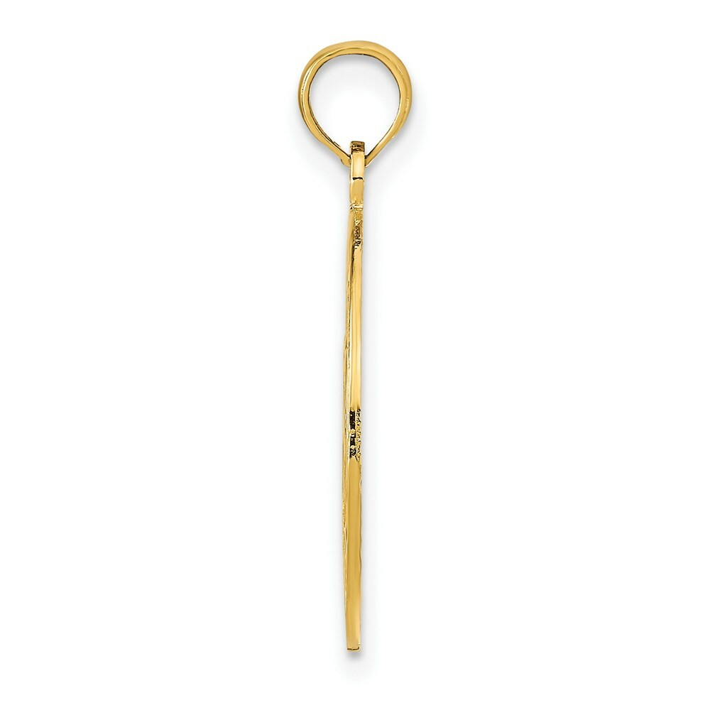 14K Yellow Gold Marco Island With Dolpins in Round Frame Pendant
