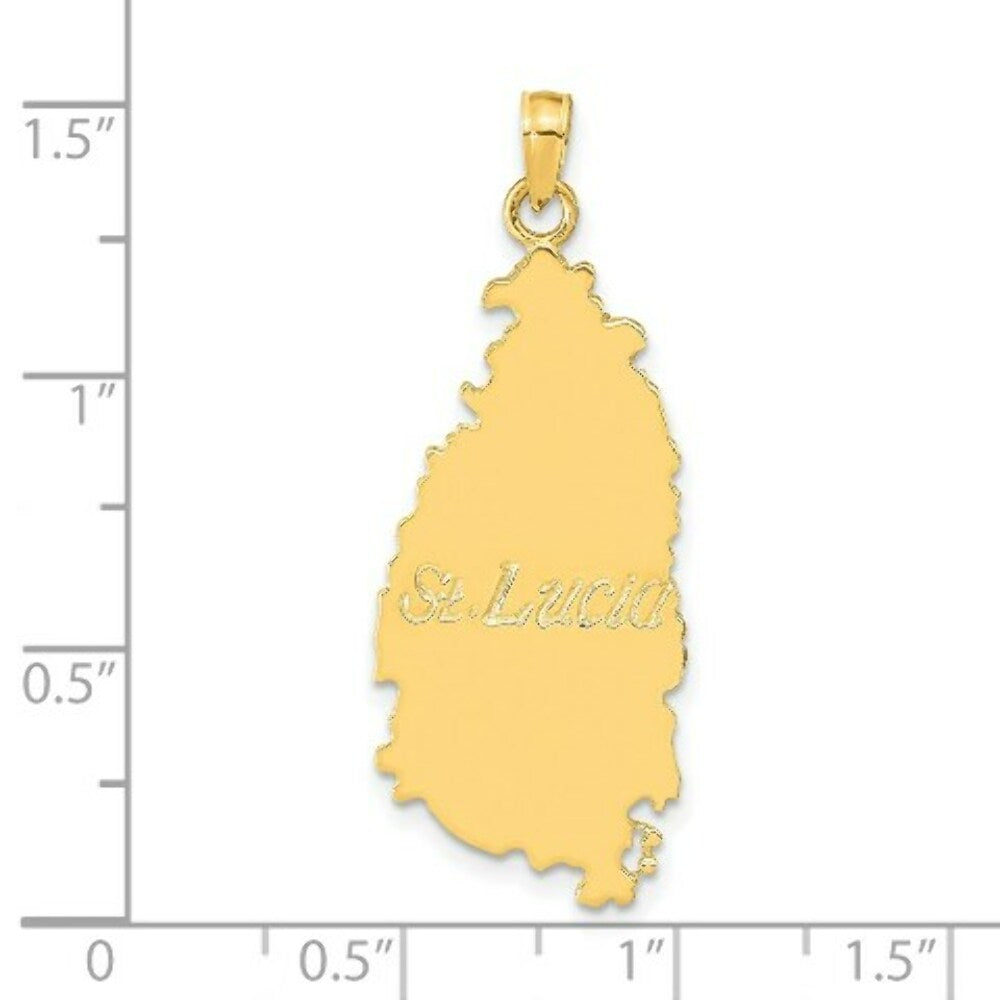14K Yellow Gold St. Lucia Island Pendant