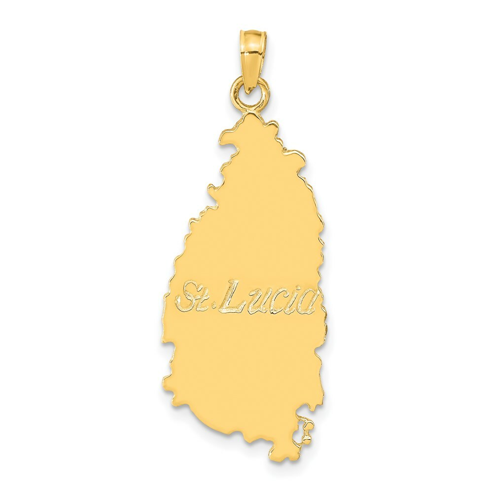 14K Yellow Gold St. Lucia Island Pendant