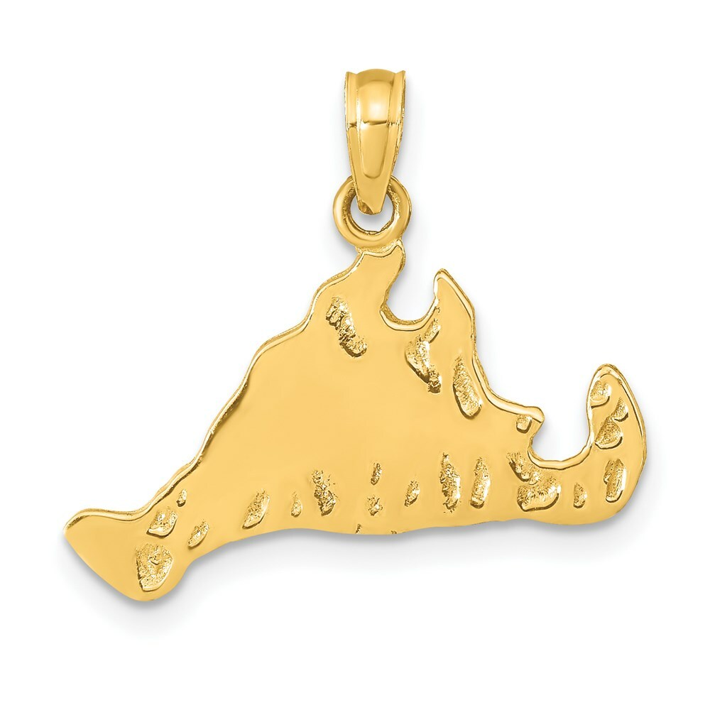14K Yellow Gold Martha's Vineyard Island Pendant
