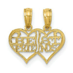 Load image into Gallery viewer, 14K Yellow Gold Polished 2 Piece Break Apart BEST FRIENDS Hearts Pendant
