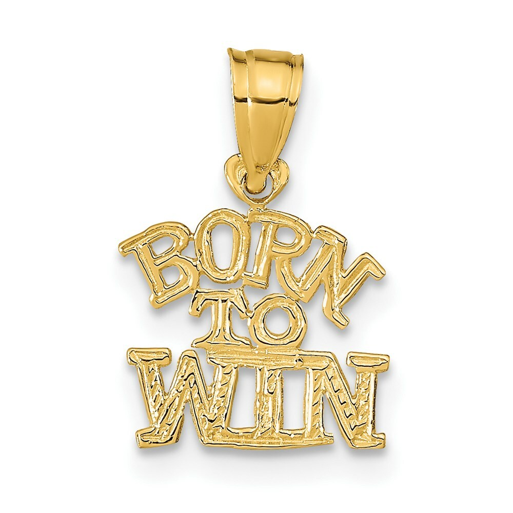 14K Yellow Gold Born To Win Pendant