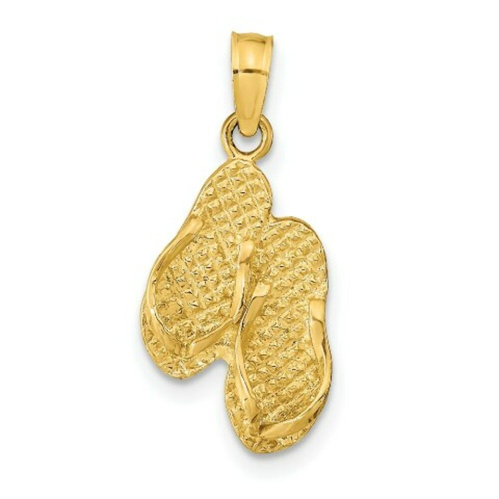 14K Yellow Gold St. George Island Reversible Flip Flops Pendant