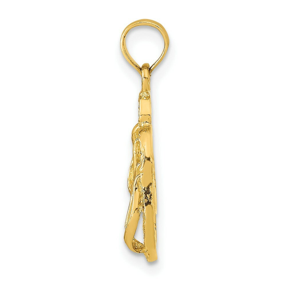 14K Yellow Gold St. George Island Reversible Flip Flops Pendant