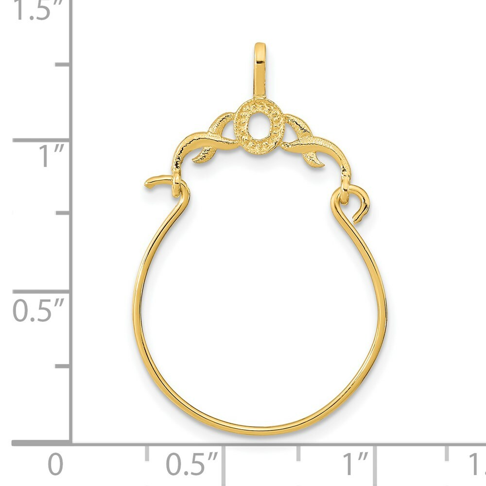 14K Yellow Gold Charm Pendant Holder