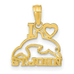 Load image into Gallery viewer, 14K Yellow Gold I Heart St. John With Dolphin Pendant
