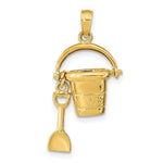 Load image into Gallery viewer, 14K Yellow Gold Key West Pail and Shovel Pendant
