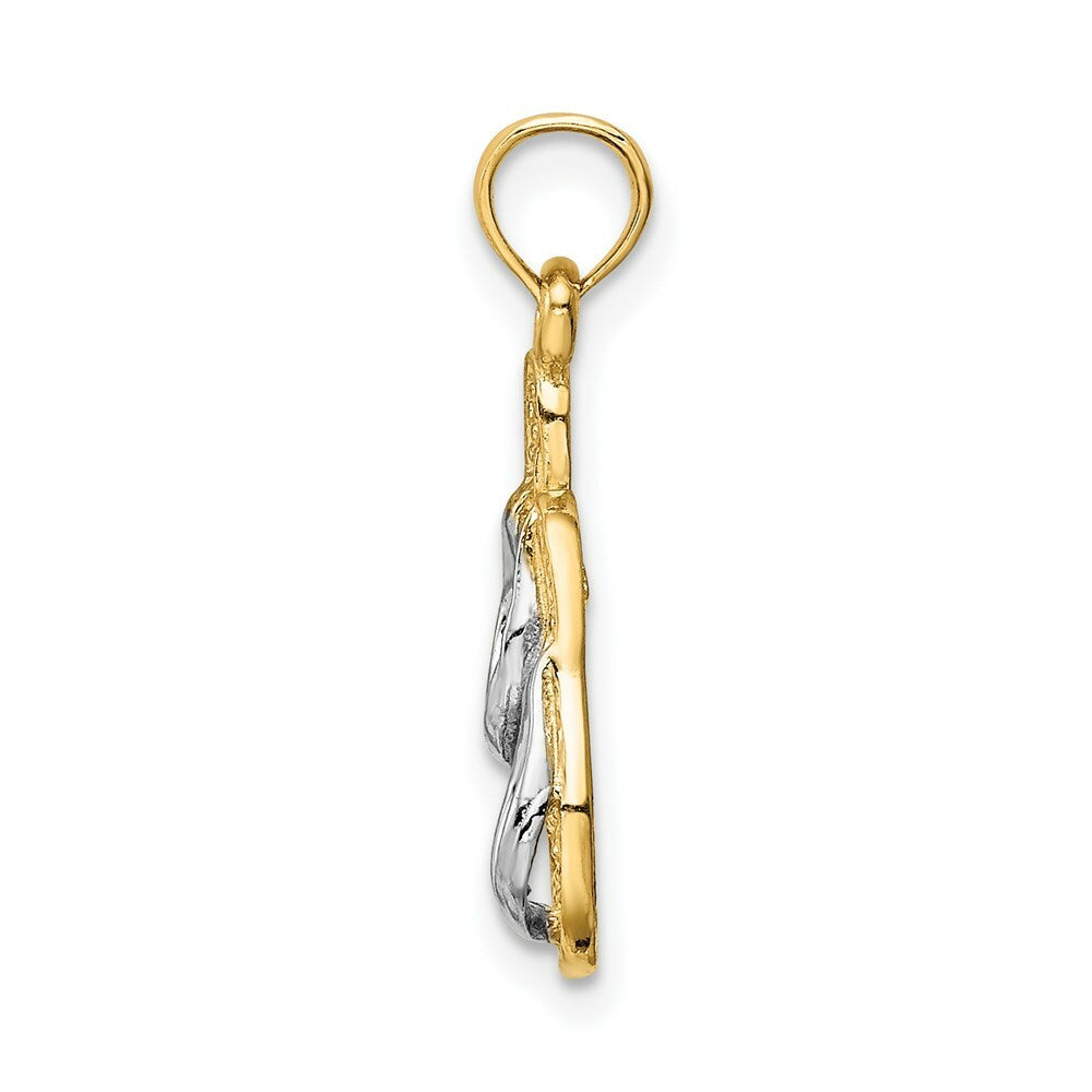 14K Yellow Gold Solid Polished Sandals Pendant
