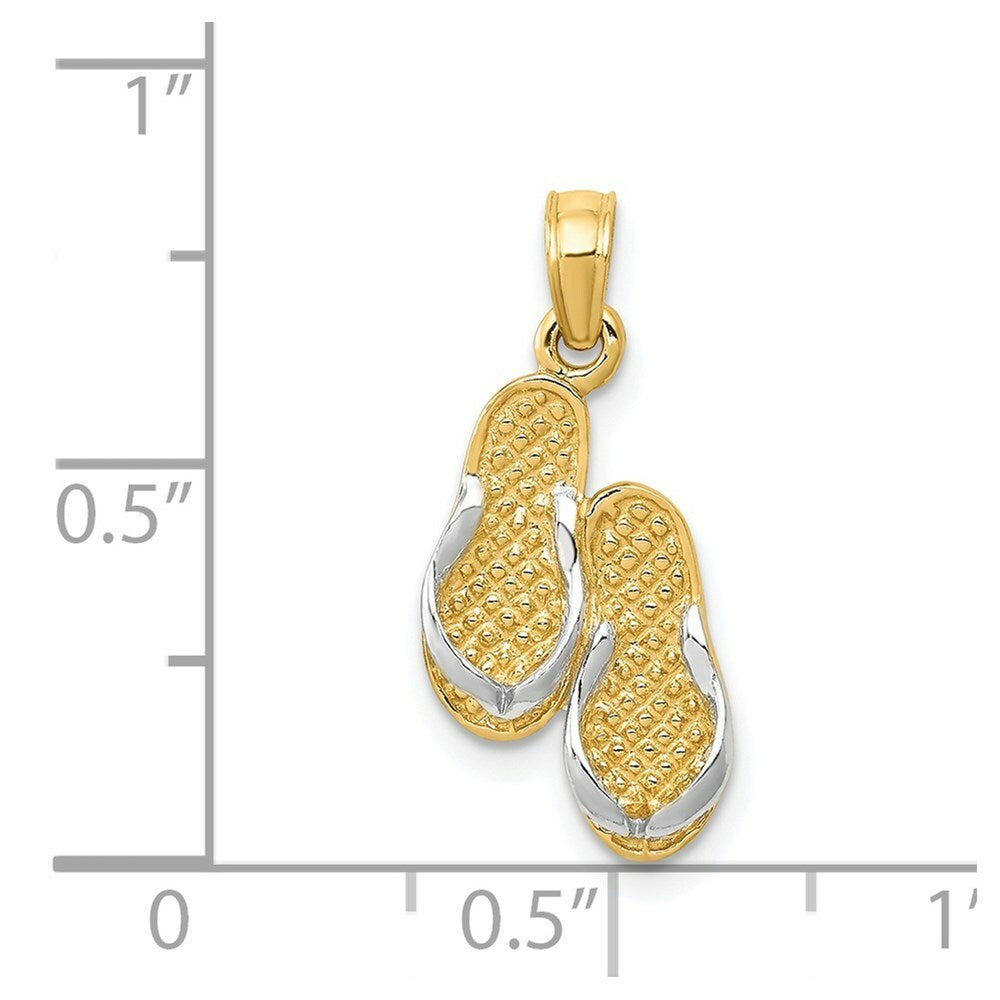 14K Yellow Gold Solid Polished Sandals Pendant