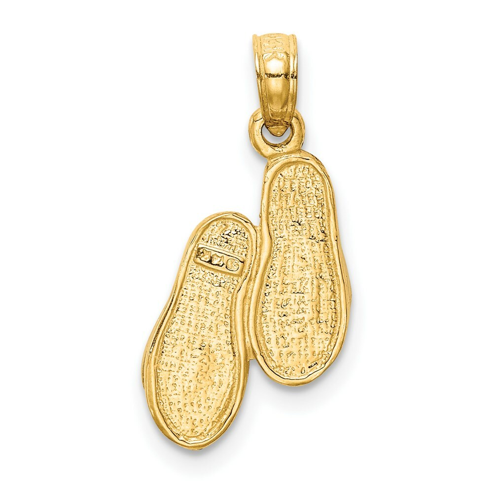 14K Yellow Gold Solid Polished Sandals Pendant