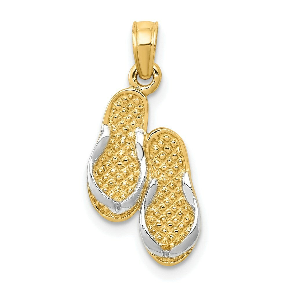 14K Yellow Gold Solid Polished Sandals Pendant