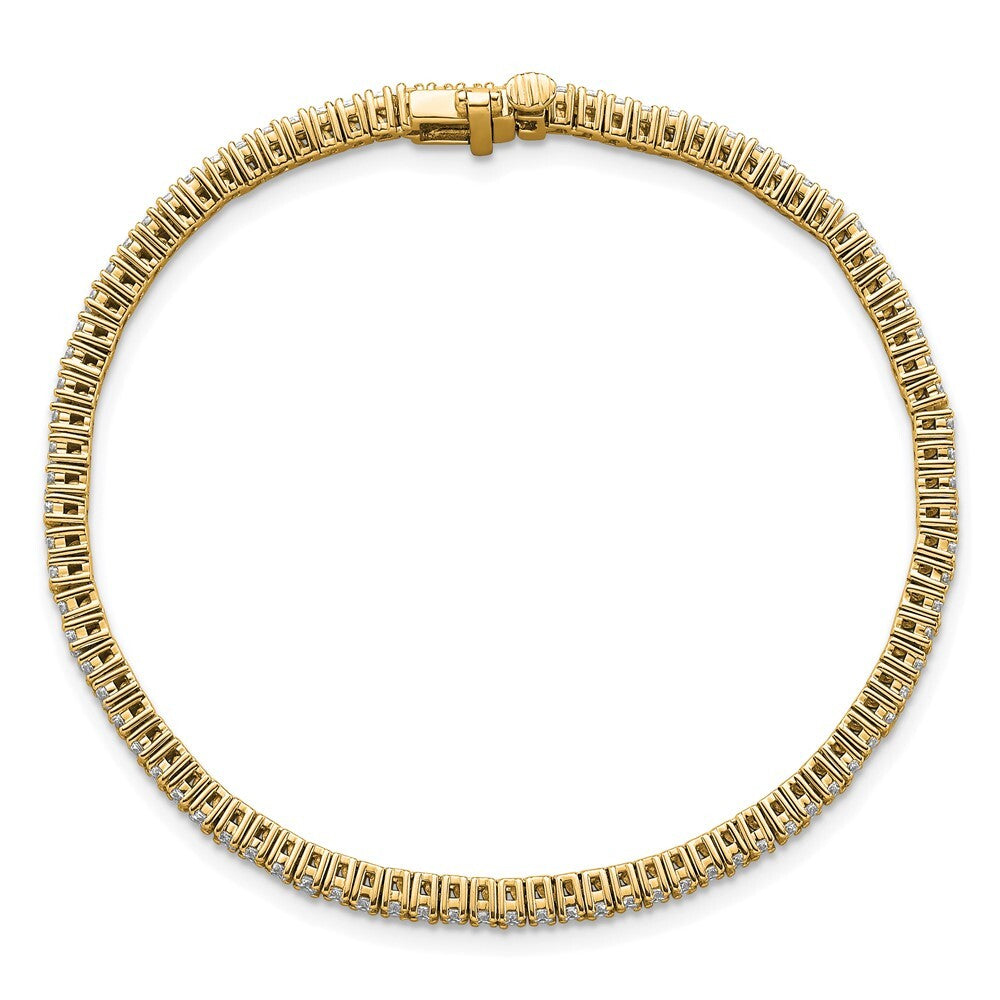 Lab Grown Diamond Tennis Bracelet set in 14K White or Yellow for Women - 7 Inch Solid Casted Design with Box Catch Safety Clasp