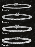 Load image into Gallery viewer, Lab Grown Diamond Tennis Bracelet set in 14K White or Yellow for Women - 7 Inch Solid Casted Design with Box Catch Safety Clasp
