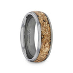 Load image into Gallery viewer, Mens Tungsten with Decorative Gold Flakes Inlay Wedding Ring - 8mm Wide - Style name: LUXE
