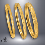 Load image into Gallery viewer, 14K Gold Bangle Bracelet: Laser-Cut Diamond Design, 5-8mm
