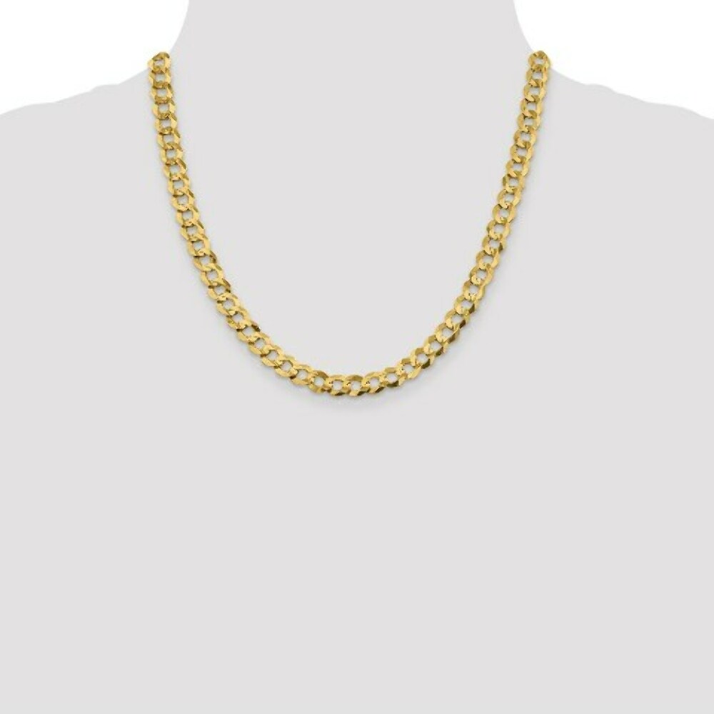 14K Yellow Gold 8.3mm Solid Polished Light Flat Cuban Chain  length: 20 inches