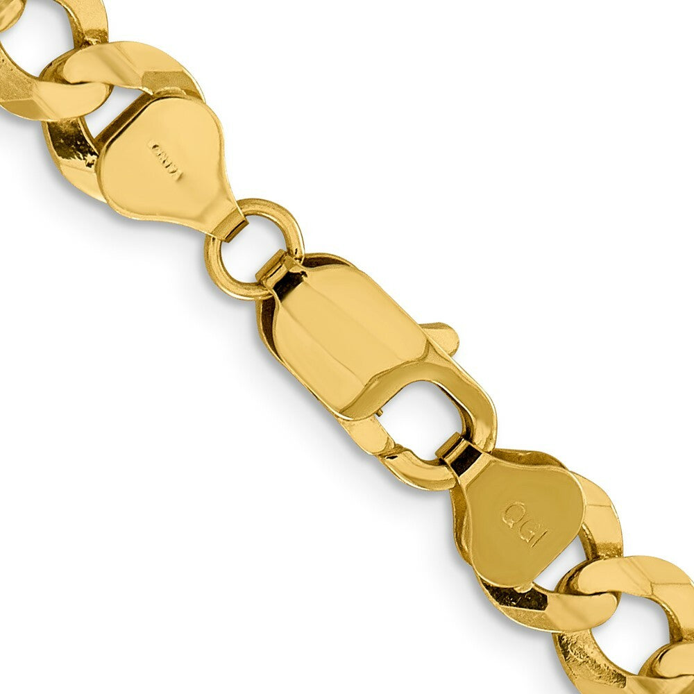 14K Yellow Gold 8.3mm Solid Polished Light Flat Cuban Chain  length: 20 inches