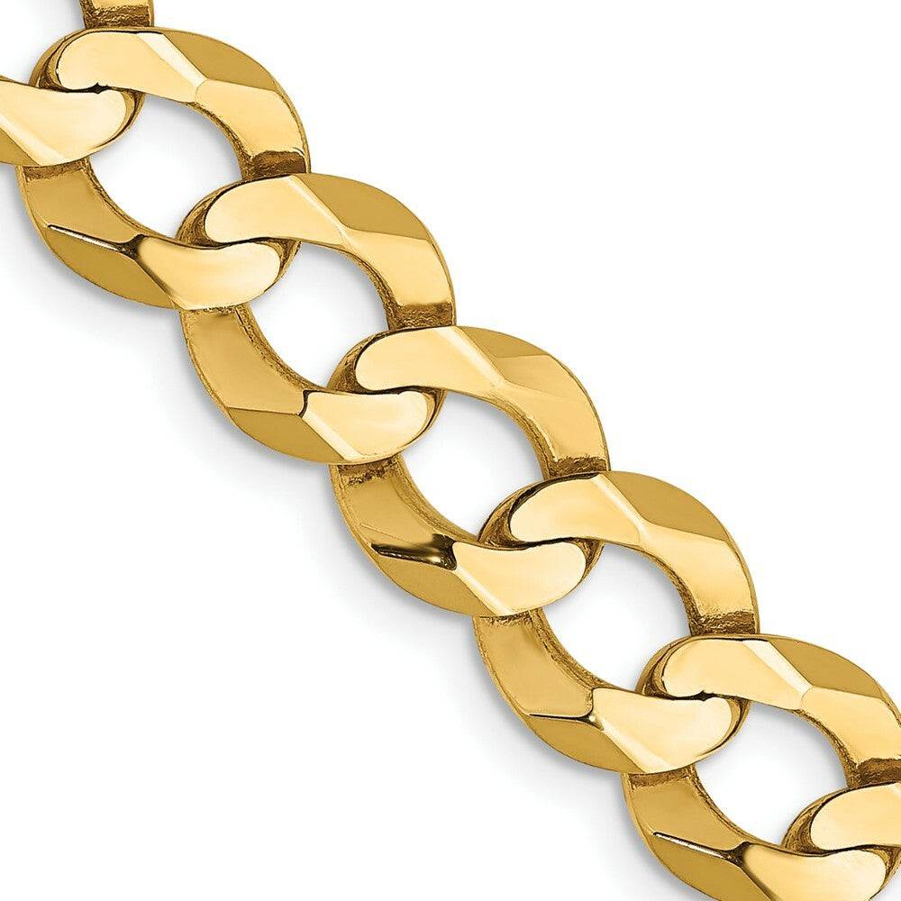 14K Yellow Gold 8.3mm Solid Polished Light Flat Cuban Chain  length: 20 inches