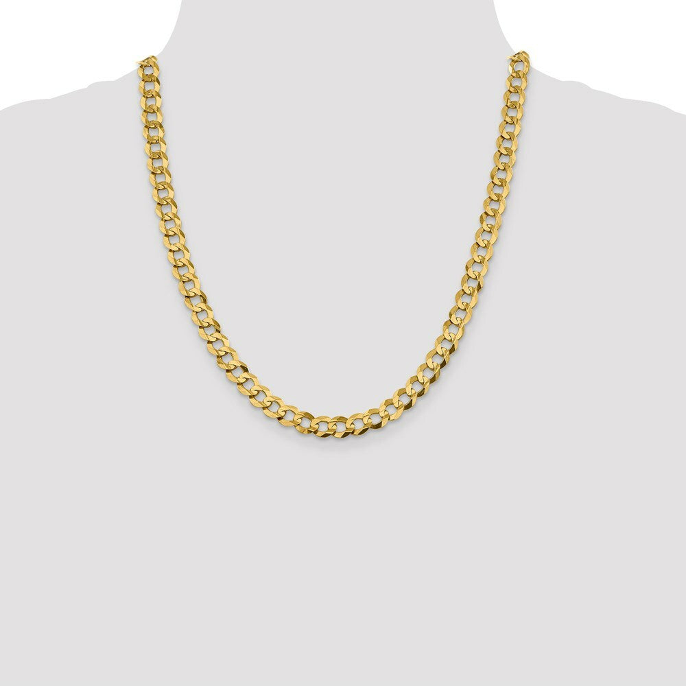 14K Yellow Gold 8.3mm Lightweight Flat Cuban Chain