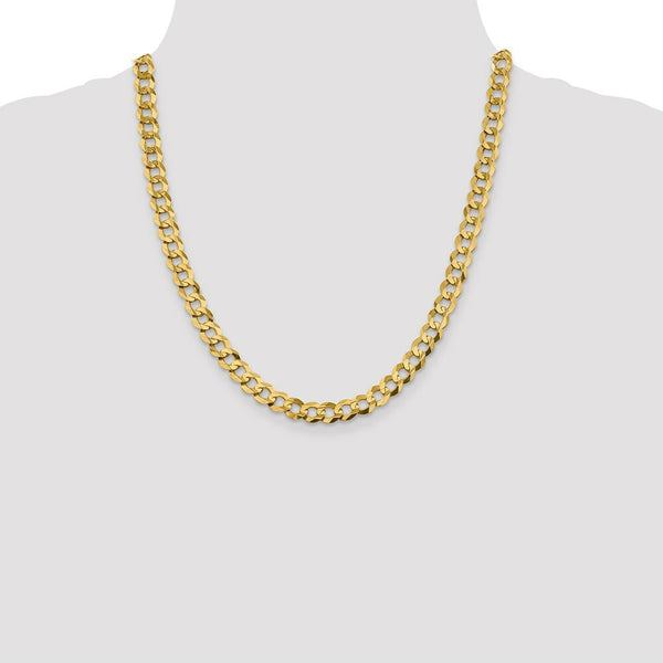 14K Yellow Gold 8.3mm Lightweight Flat Cuban Chain