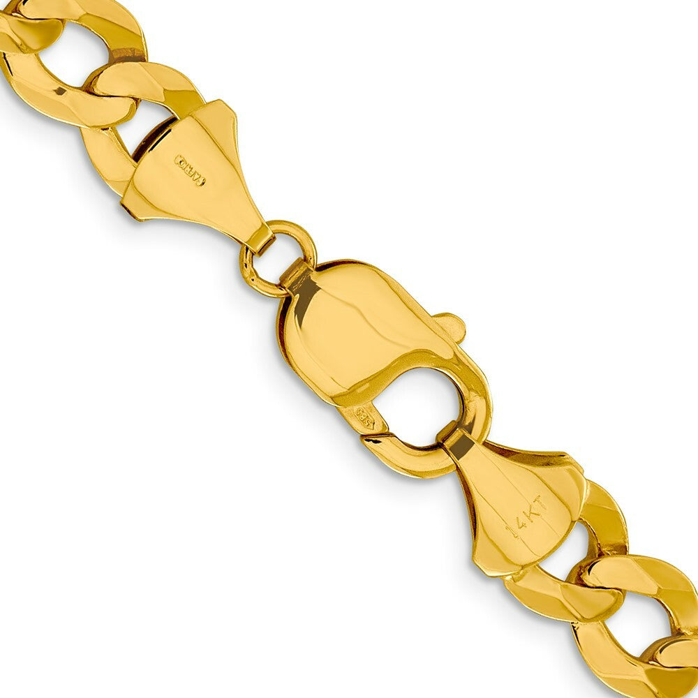 14K Yellow Gold 9.4mm Lightweight Flat Cuban Chain