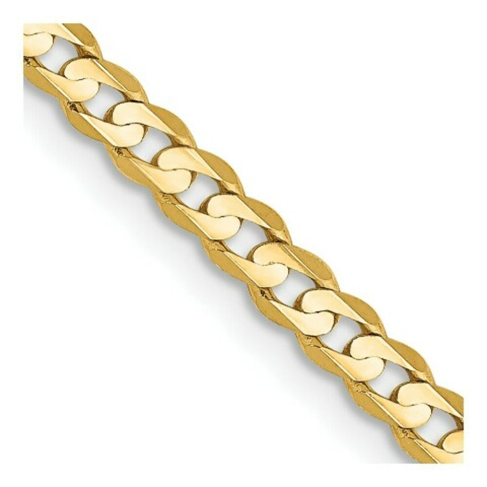 14K Yellow Gold 3mm Open Concave Curb Chain
