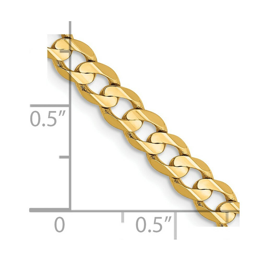 14K Yellow Gold 4.5mm Open Concave Curb Chain