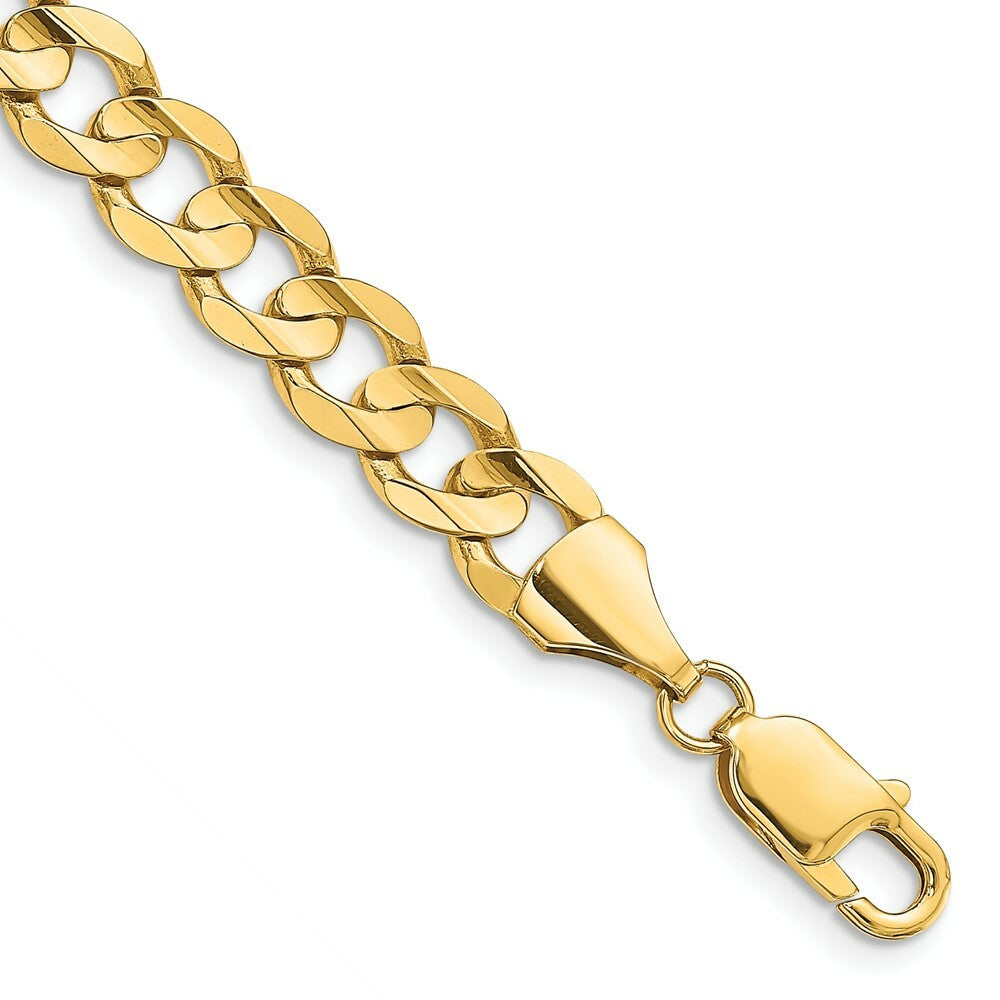 14K Yellow Gold 8.5mm Open Concave Curb Chain