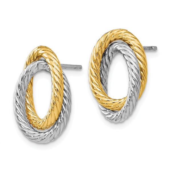 Leslie's 14K Yellow Gold Two-Toned Fancy Earrings