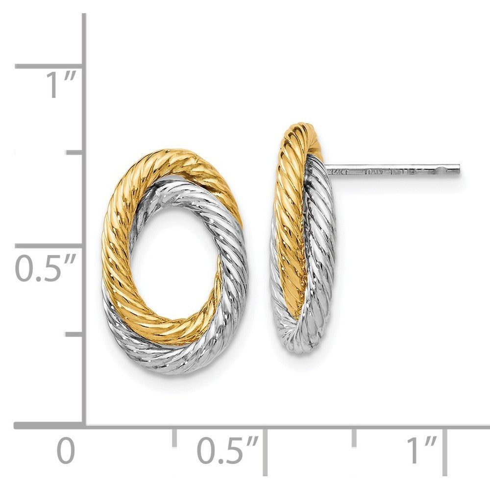 Leslie's 14K Yellow Gold Two-Toned Fancy Earrings