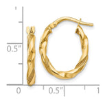 Load image into Gallery viewer, Leslie's 14K Yellow Gold Polished and Textured Hoop Earrings 20mm length
