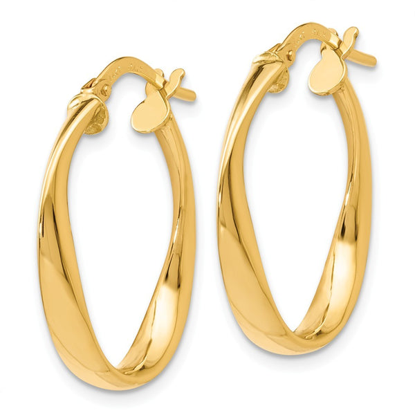 Leslie's 14K Yellow Gold Polished Hoop Earrings 24mm length