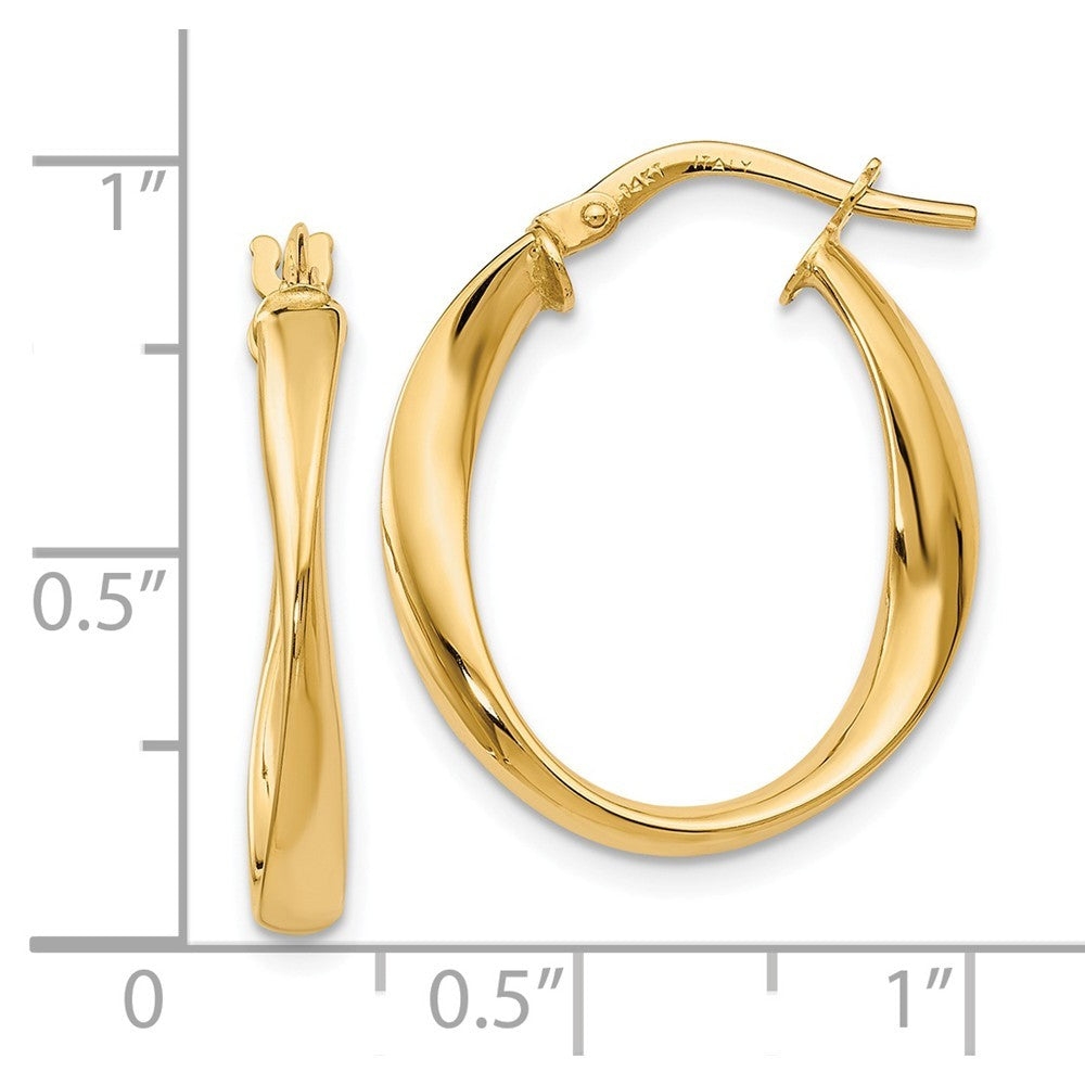 Leslie's 14K Yellow Gold Polished Hoop Earrings 24mm length