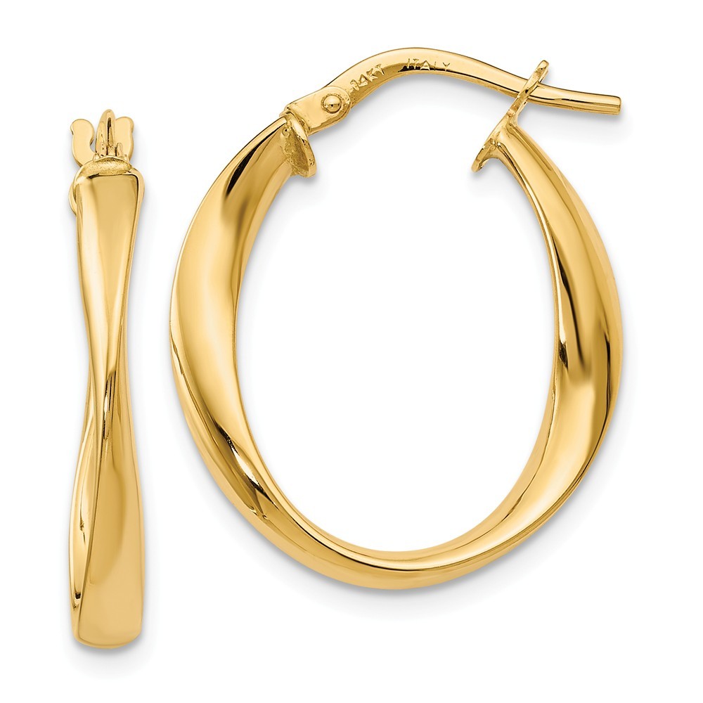 Leslie's 14K Yellow Gold Polished Hoop Earrings 24mm length
