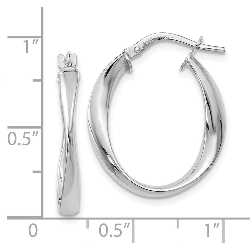 Leslie's 14K White Gold Polished Hoop Earrings 28mm length