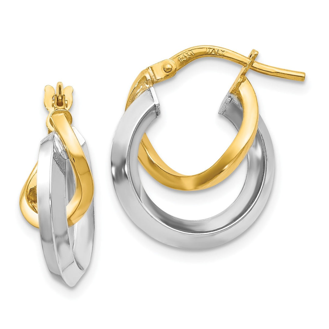 Leslie's 14K Two-tone Gold Hoop Earrings