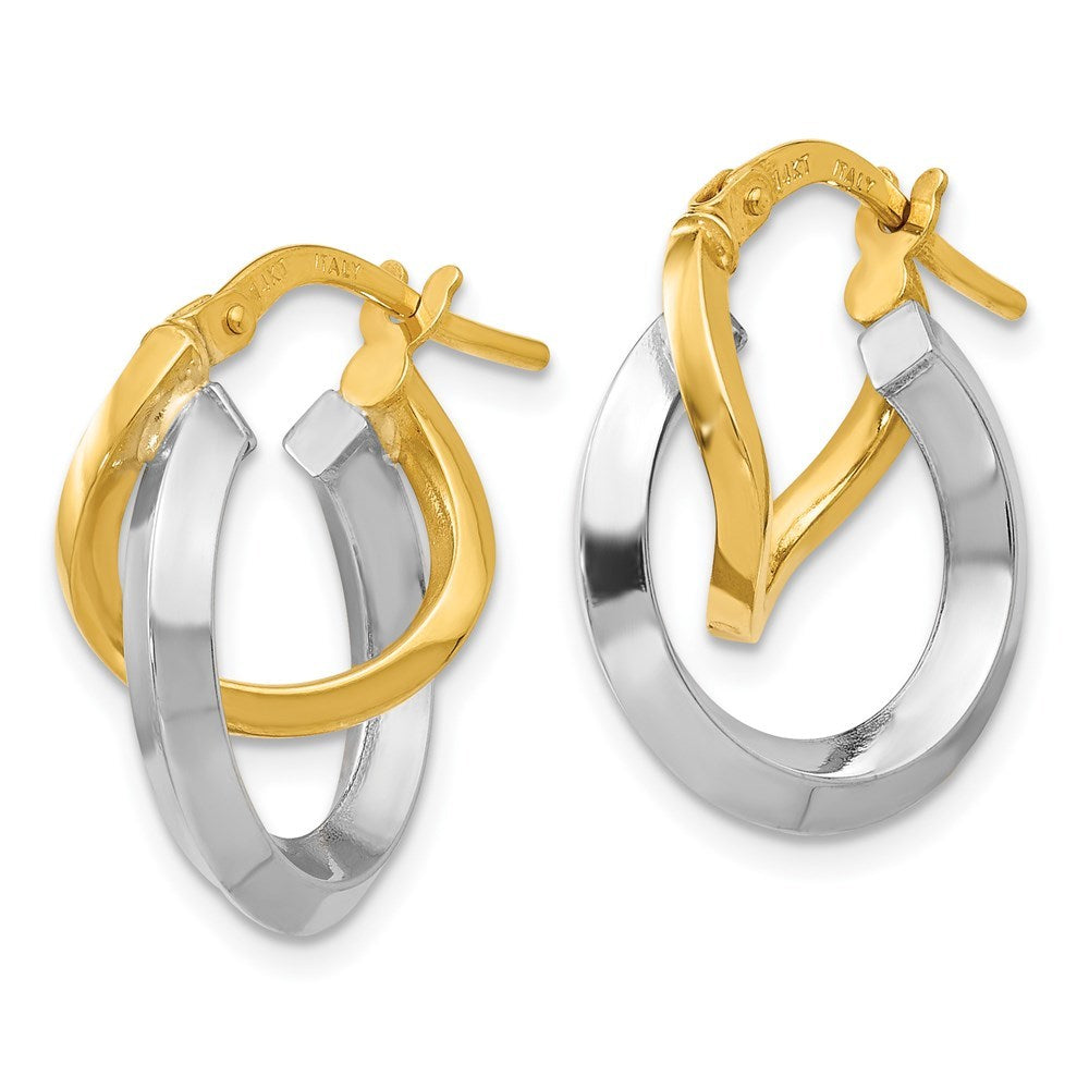 Leslie's 14K Two-tone Gold Hoop Earrings