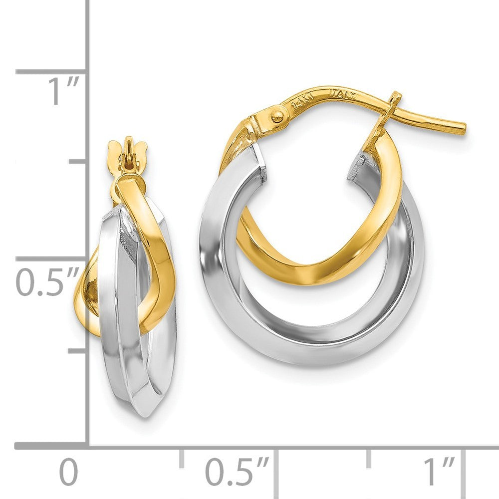 Leslie's 14K Two-tone Gold Hoop Earrings