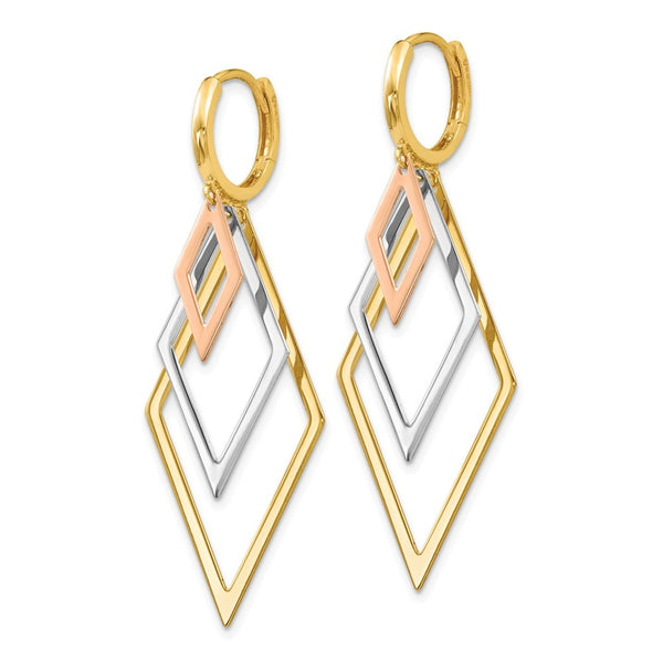 Leslie's 14K Tri-Color Gold Earrings