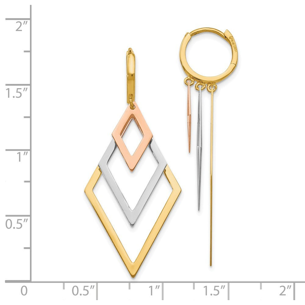 Leslie's 14K Tri-Color Gold Earrings