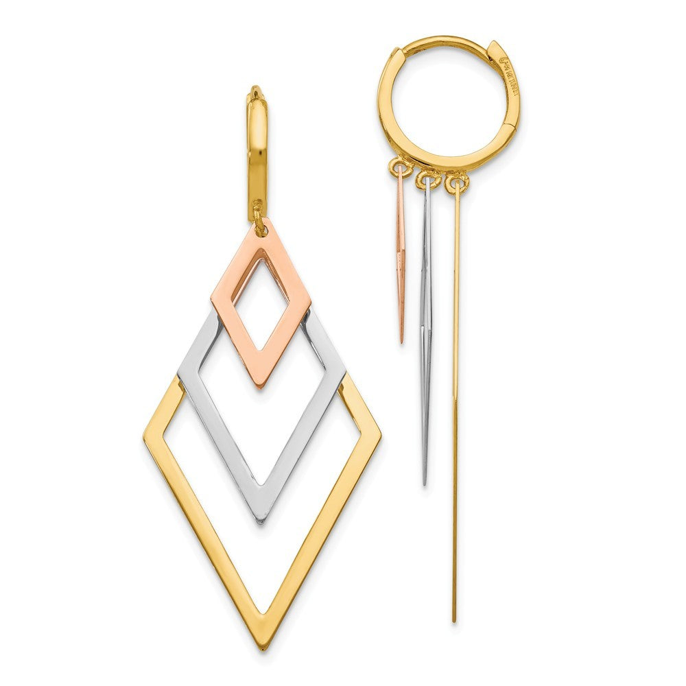 Leslie's 14K Tri-Color Gold Earrings