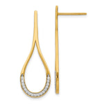 Load image into Gallery viewer, Leslie's 14K Two-tone Gold CZ Post Dangle Earrings
