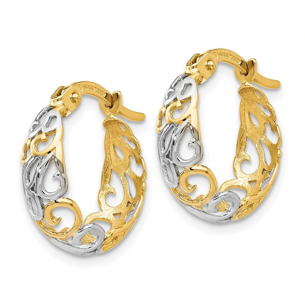 Leslie's 14K Two-tone Gold Earrings 16mm length