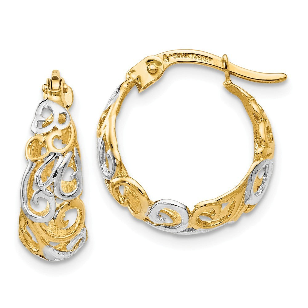 Leslie's 14K Two-tone Gold Earrings 16mm length