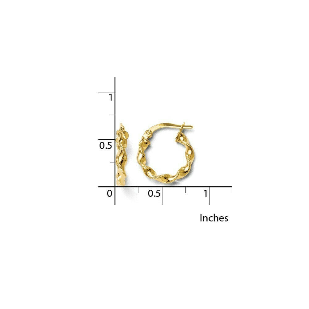 Leslies 14K Yellow Gold Twisted Hoop Earrings 16mm length