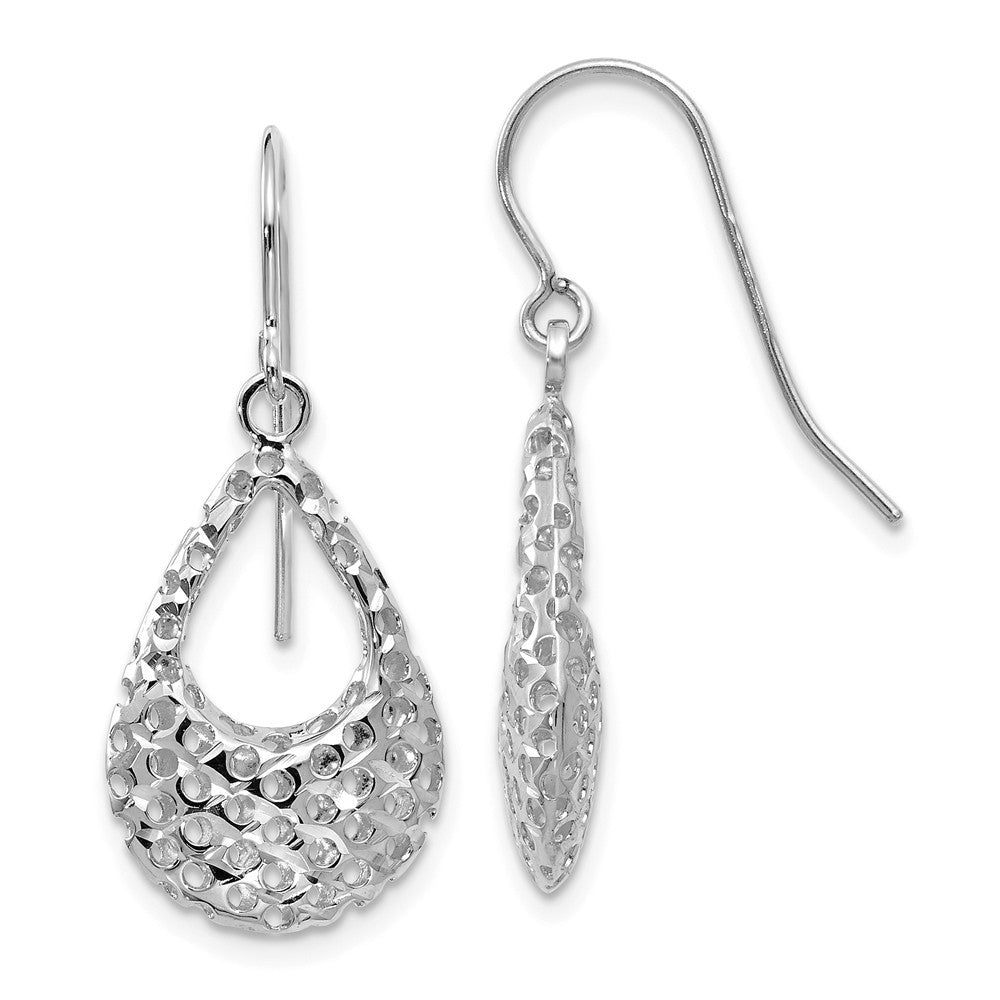 Leslies 14K White Gold Shepherd Hook Earrings