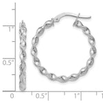 Load image into Gallery viewer, Leslies 14K White Gold Twisted Hoop Earrings 26mm length
