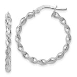 Load image into Gallery viewer, Leslies 14K White Gold Twisted Hoop Earrings 26mm length
