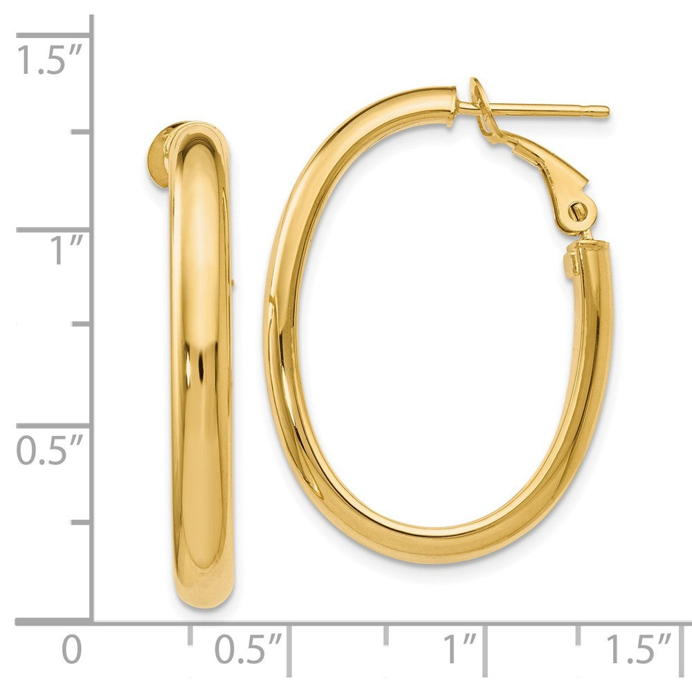 Leslie's 14K Yellow Gold Polished Oval Hoop Earrings 31mm length