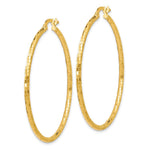 Load image into Gallery viewer, Leslie's 14K Yellow Gold Polished and Textured Hoop Earrings 45mm length
